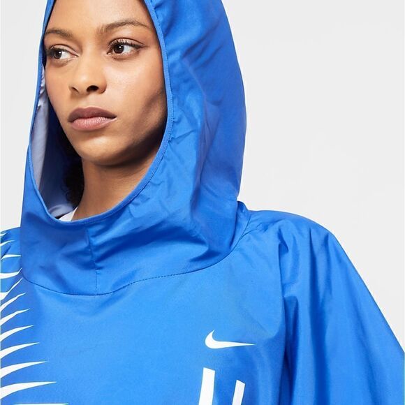 Nike USA Team Marathoner Poncho Jacket Dri-Fit Repel Size Small S Blue Olympics - Picture 11 of 12